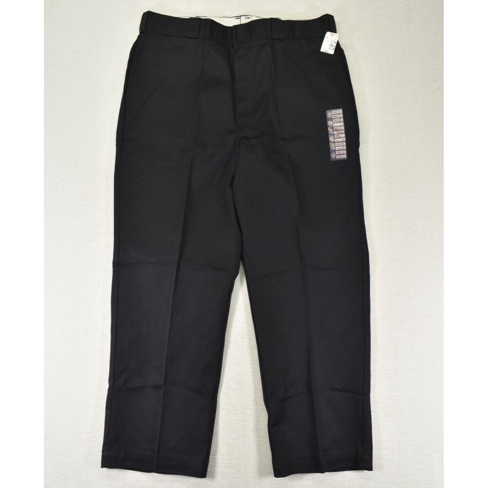 Vintage Dickies Flat Front Twill Work Pants Black TALON USA NWT Men's 38x29